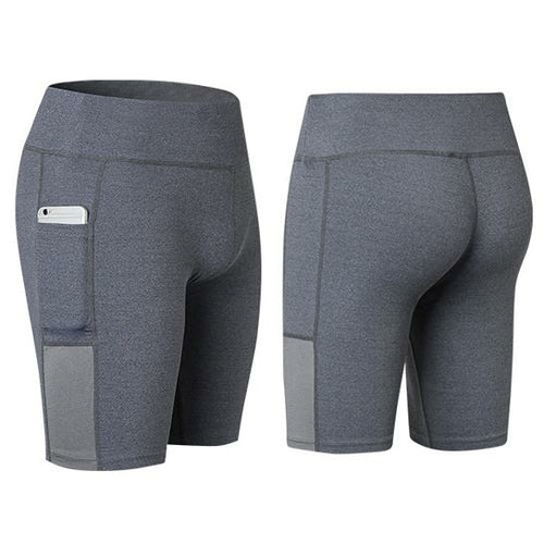 Pantalones cortos de yoga All Seasons elásticos con bolsillo para el teléfono