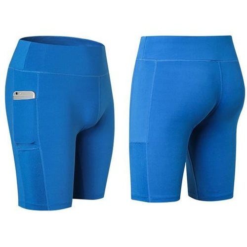 Pantalones cortos de yoga All Seasons elásticos con bolsillo para el teléfono