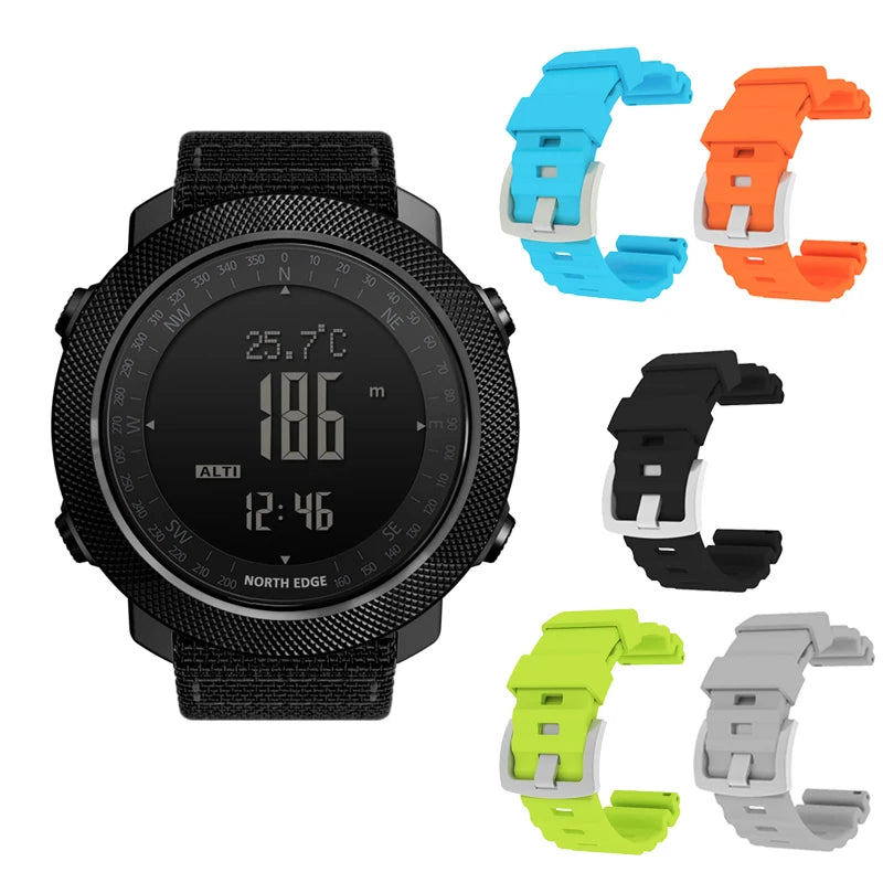 NORTH EDGE Reloj digital deportivo para hombre Horas de carrera Natación Relojes militares del ejército Altímetro Barómetro Brújula Impermeable 50m