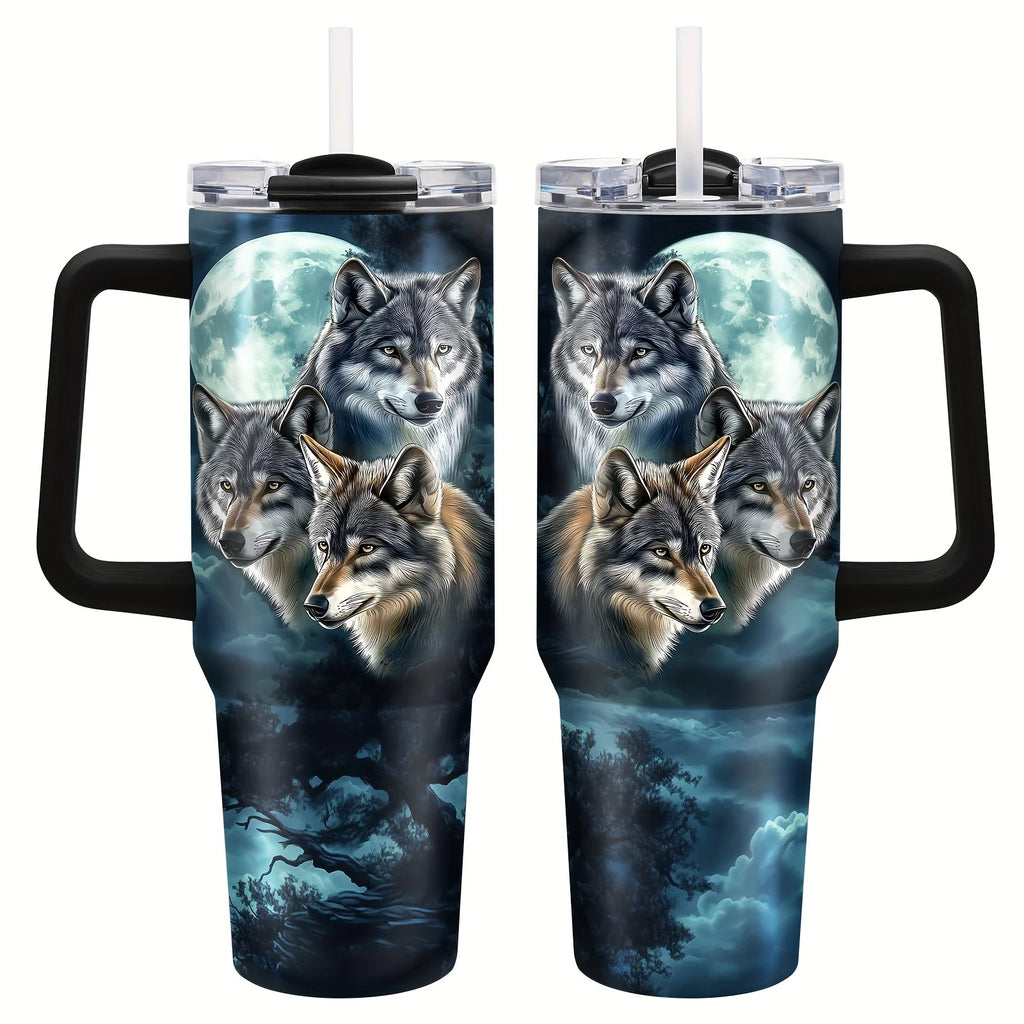 Logotipo personalizado Tazas de vaso de 40 oz Taza de vacío de acero inoxidable 304 Vaso aislado de 40 oz con asa y tapas