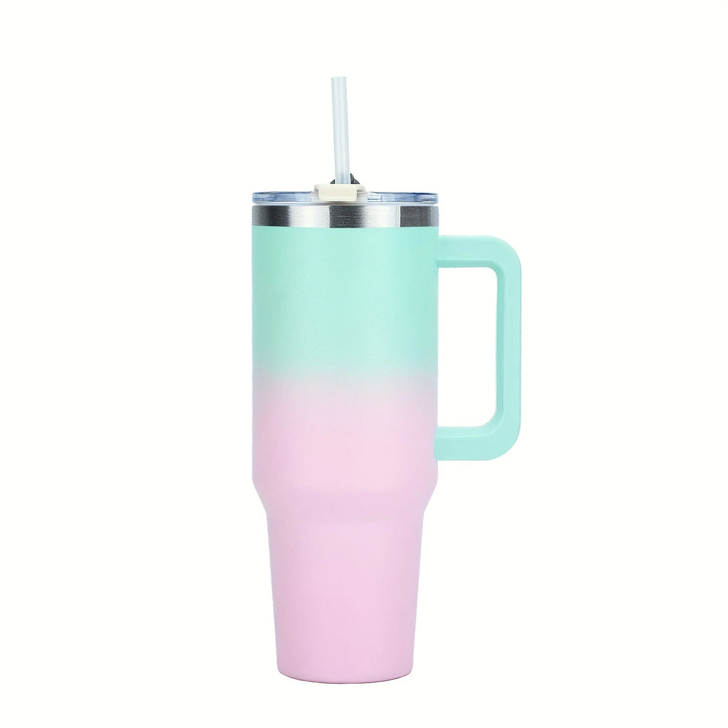 Logotipo personalizado Tazas de vaso de 40 oz Taza de vacío de acero inoxidable 304 Vaso aislado de 40 oz con asa y tapas