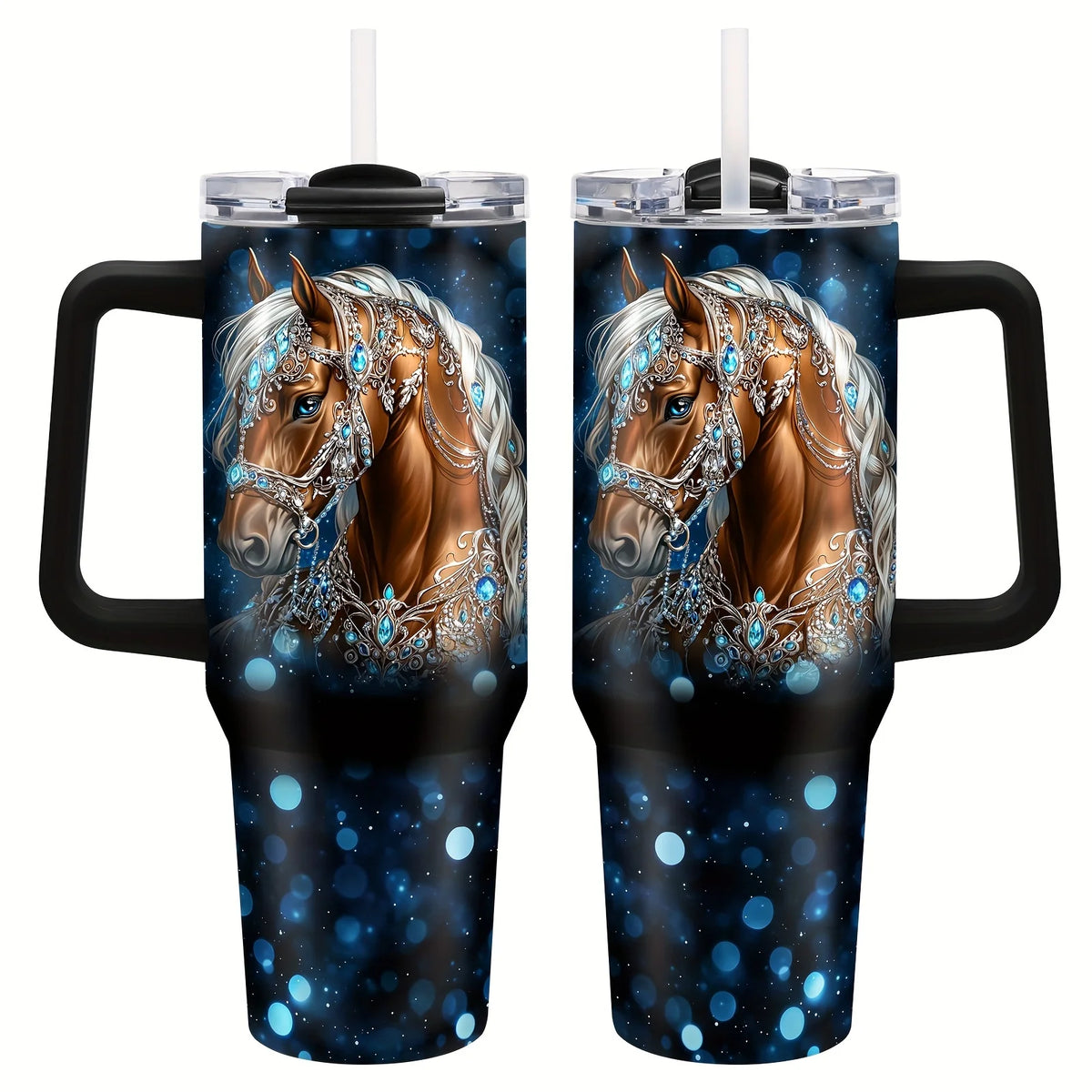 Logotipo personalizado Tazas de vaso de 40 oz Taza de vacío de acero inoxidable 304 Vaso aislado de 40 oz con asa y tapas