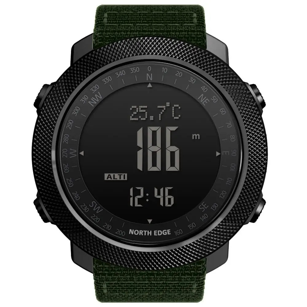 NORTH EDGE Reloj digital deportivo para hombre Horas de carrera Natación Relojes militares del ejército Altímetro Barómetro Brújula Impermeable 50m