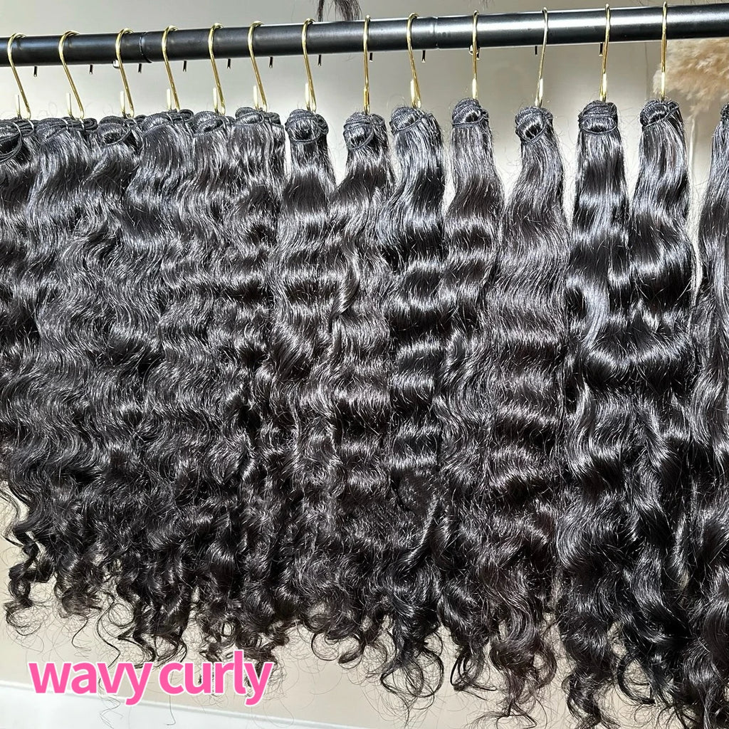 Extensiones de cabello camboyano 100% crudo baratos, paquetes de cabello humano virgen hinchable Fumi, paquetes de cabello crudo vietnamita rizado indio birmano