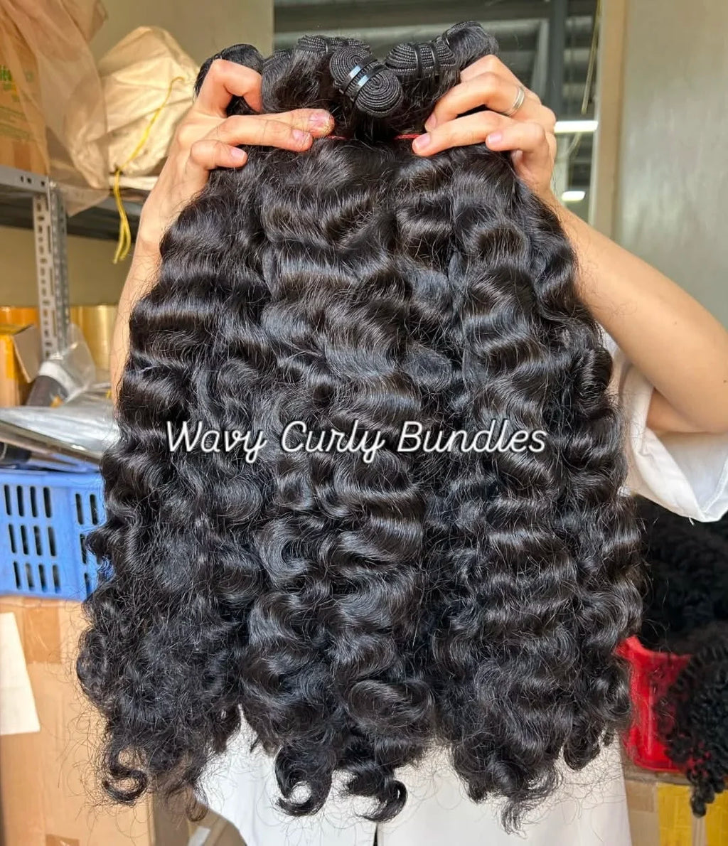 Extensiones de cabello camboyano 100% crudo baratos, paquetes de cabello humano virgen hinchable Fumi, paquetes de cabello crudo vietnamita rizado indio birmano