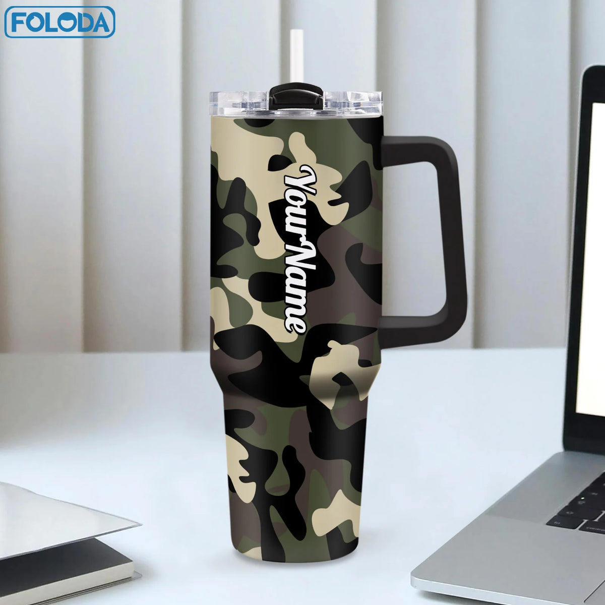 Logotipo personalizado Tazas de vaso de 40 oz Taza de vacío de acero inoxidable 304 Vaso aislado de 40 oz con asa y tapas