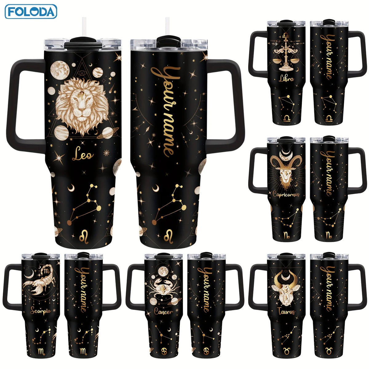 Logotipo personalizado Tazas de vaso de 40 oz Taza de vacío de acero inoxidable 304 Vaso aislado de 40 oz con asa y tapas