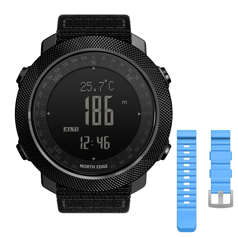 NORTH EDGE Reloj digital deportivo para hombre Horas de carrera Natación Relojes militares del ejército Altímetro Barómetro Brújula Impermeable 50m