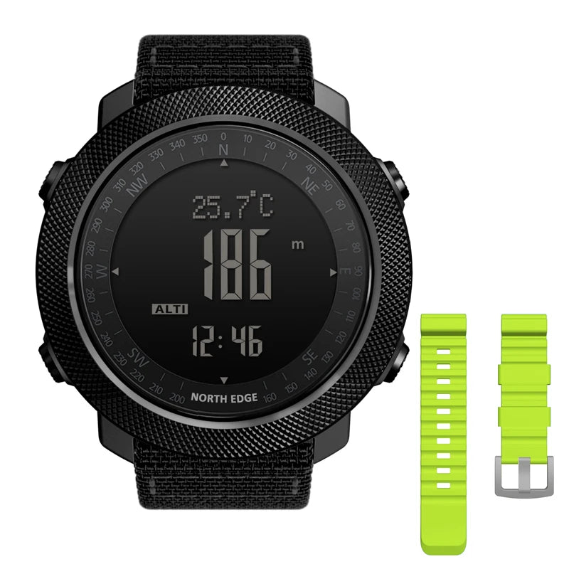 NORTH EDGE Reloj digital deportivo para hombre Horas de carrera Natación Relojes militares del ejército Altímetro Barómetro Brújula Impermeable 50m