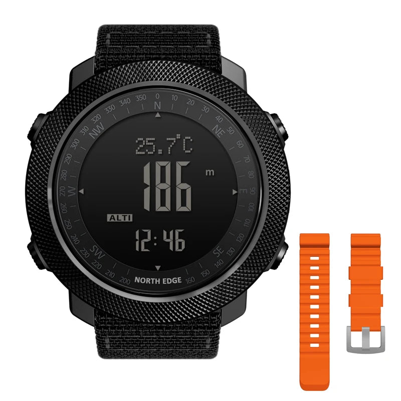 NORTH EDGE Reloj digital deportivo para hombre Horas de carrera Natación Relojes militares del ejército Altímetro Barómetro Brújula Impermeable 50m
