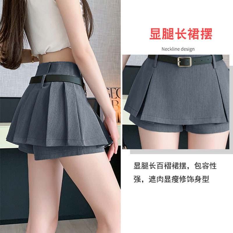 Falda de traje de alta gama Diseño de otoño para mujer Pantalones casuales de cintura alta Pantalones casuales Spice Girls Pantalones ultra cortos Falda Envío gratis