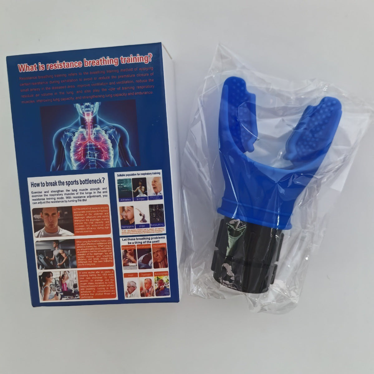 Popular entrenador de capacidad pulmonar tipo boquilla portátil para EPOC, entrenador de respiración para mejorar la función pulmonar, entrenador de ejercicio