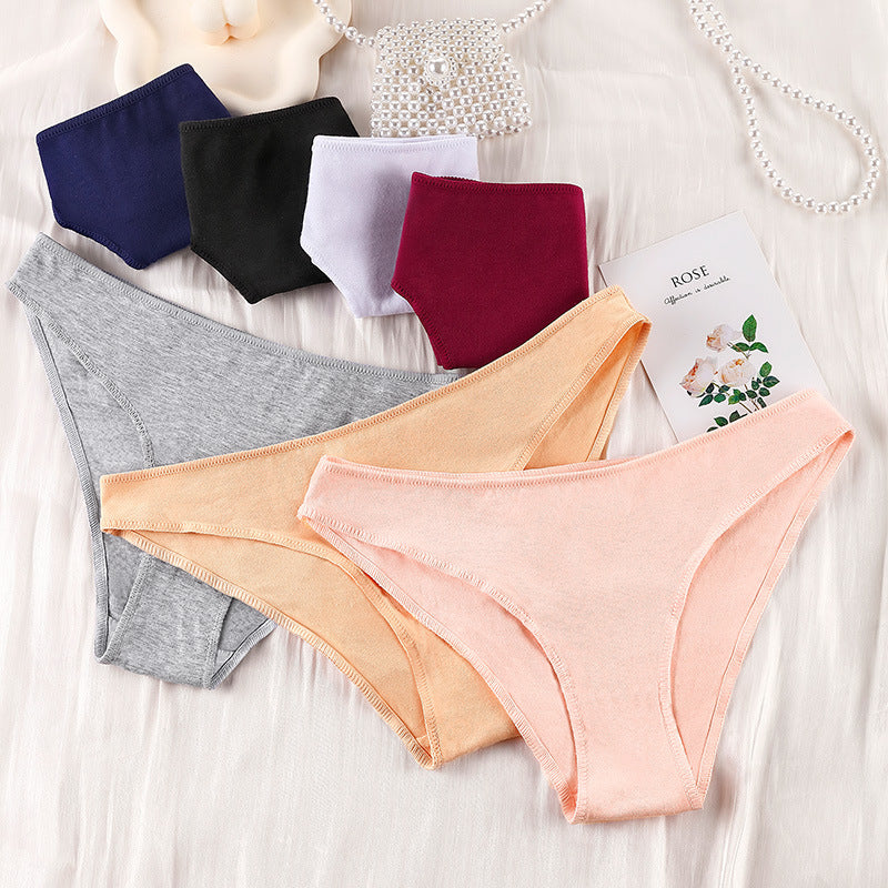 Ropa interior de algodón para mujer, cintura baja, japonesa, talla grande, media cadera, cómoda, agradable para la piel, transpirable, calzoncillos de niña, entrepierna de algodón transpirable