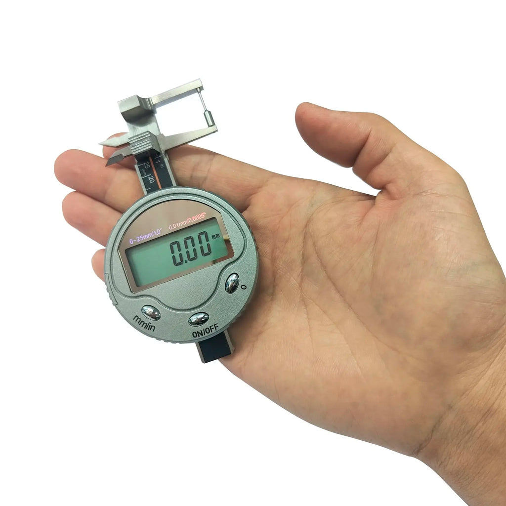 Medidor digital redondo multifunción Herramientas de medición de grosor de diamantes y piedras preciosas Mini calibrador de bolsillo de alta calidad 0-25 mm 0,01 mm