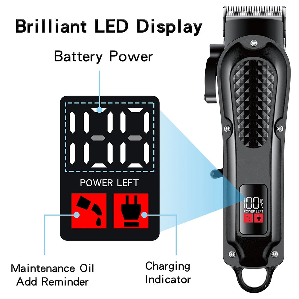 Recortadora de pelo eléctrica Barber para hombres, afeitadora de barba inalámbrica recargable, longitud de pelo, cortapelos eléctrica ajustable, herramienta de recorte