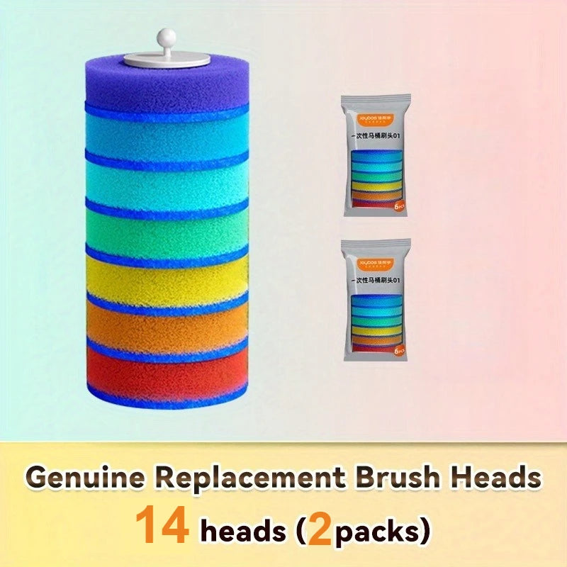 Toilet Brush with Holder Set Wall Mounted Long Handle Soft Flexible Brush Head No Dead Corner Bathroom Tool Made by JOYBOS