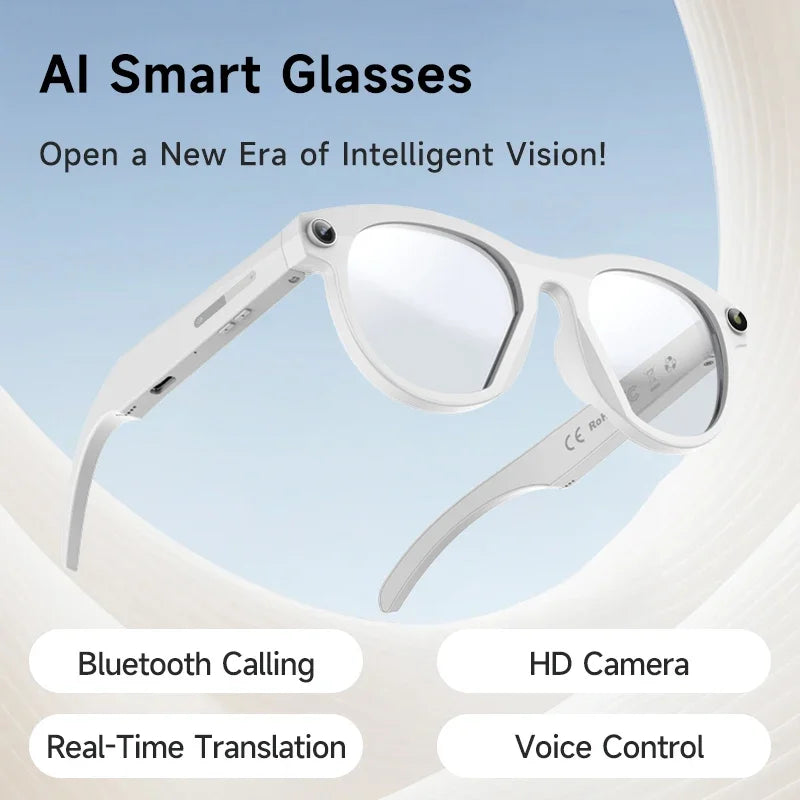 Lenovo 8K HD AI Gafas Inteligentes Cámara 1600WDual Traducción en tiempo real Llamada Bluetooth Sesión Audio Vídeo Música Reproducir Gafas de sol 2026