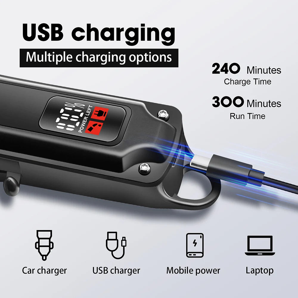 Recortadora de pelo eléctrica Barber para hombres, afeitadora de barba inalámbrica recargable, longitud de pelo, cortapelos eléctrica ajustable, herramienta de recorte