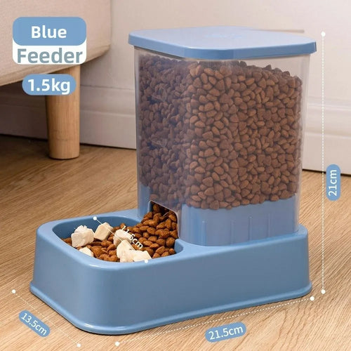 1.2L/1.5L Comedero automático para mascotas de plástico de gran capacidad para gatos y perros, juego de dispensadores de agua, 3 colores, 2 estilos