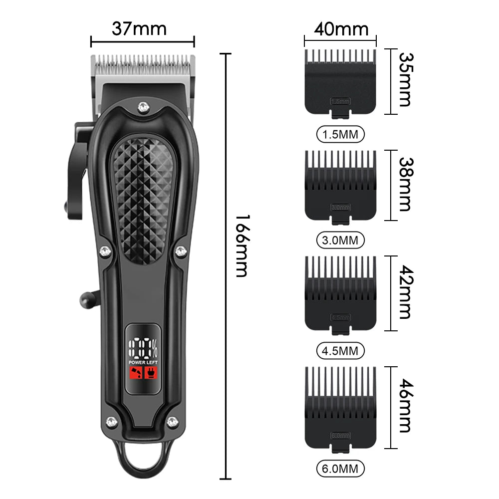 Recortadora de pelo eléctrica Barber para hombres, afeitadora de barba inalámbrica recargable, longitud de pelo, cortapelos eléctrica ajustable, herramienta de recorte