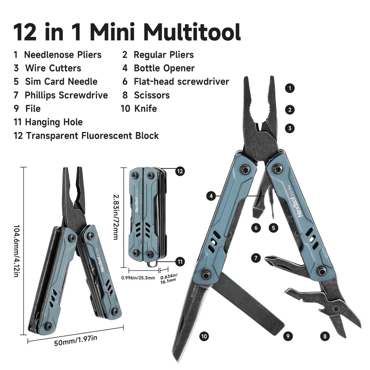 NexTool Multitool Mini Flagship F12 Mini Sailor S0 S11 Pro E1 Llave ajustable W1 W2 Todas las herramientas manuales portátiles EDC Multiherramienta
