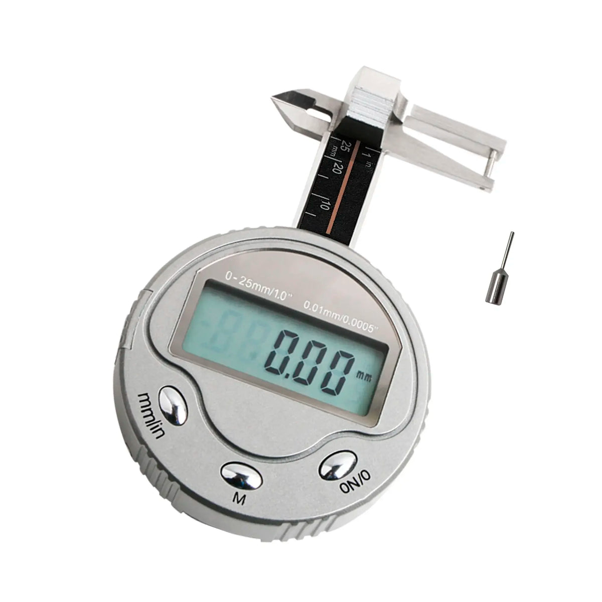 Medidor digital redondo multifunción Herramientas de medición de grosor de diamantes y piedras preciosas Mini calibrador de bolsillo de alta calidad 0-25 mm 0,01 mm
