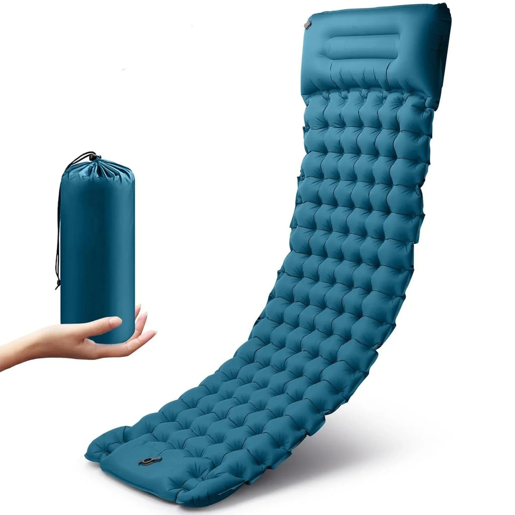 Cama de aire inflable de 4 pulgadas de espesor - Almohadilla de dormir de campamento de inflado rápido portátil para viajes de senderismo