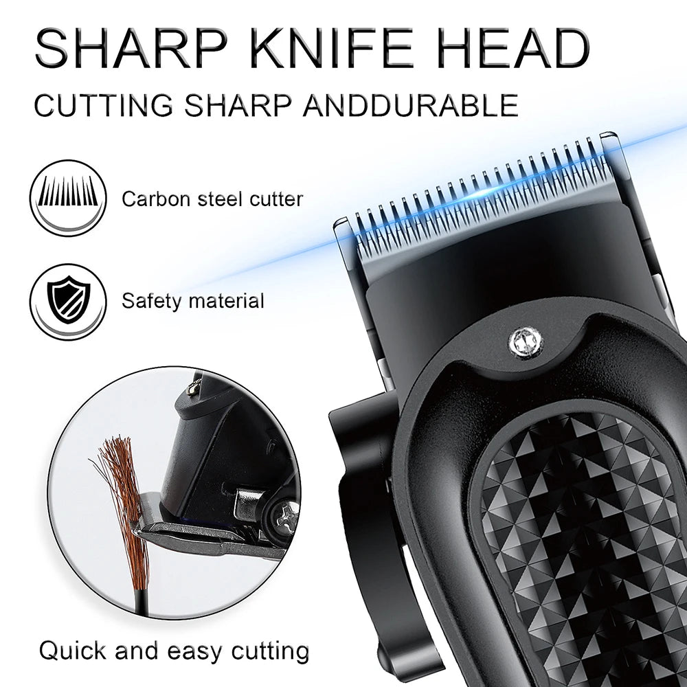 Recortadora de pelo eléctrica Barber para hombres, afeitadora de barba inalámbrica recargable, longitud de pelo, cortapelos eléctrica ajustable, herramienta de recorte