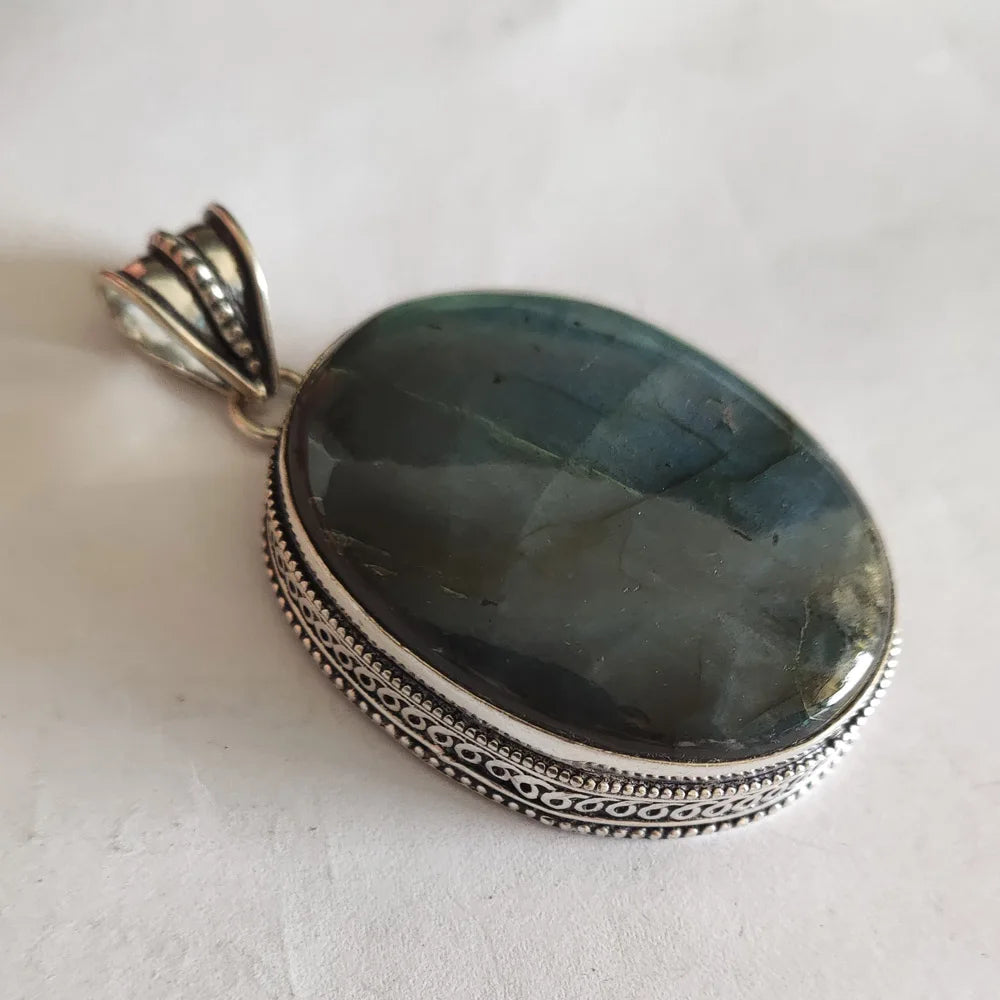 Colgante antiguo de ágata de jaspe genuino Unakite