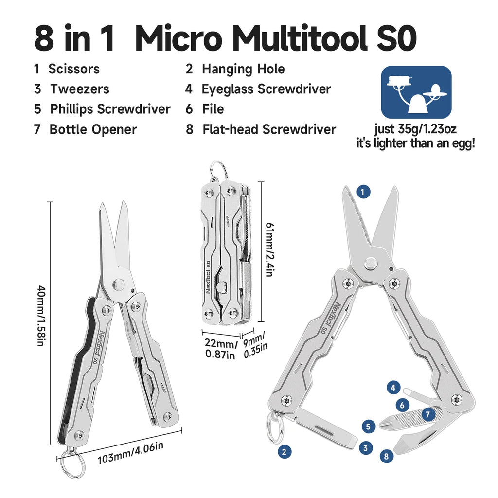 NexTool Multitool Mini Flagship F12 Mini Sailor S0 S11 Pro E1 Llave ajustable W1 W2 Todas las herramientas manuales portátiles EDC Multiherramienta
