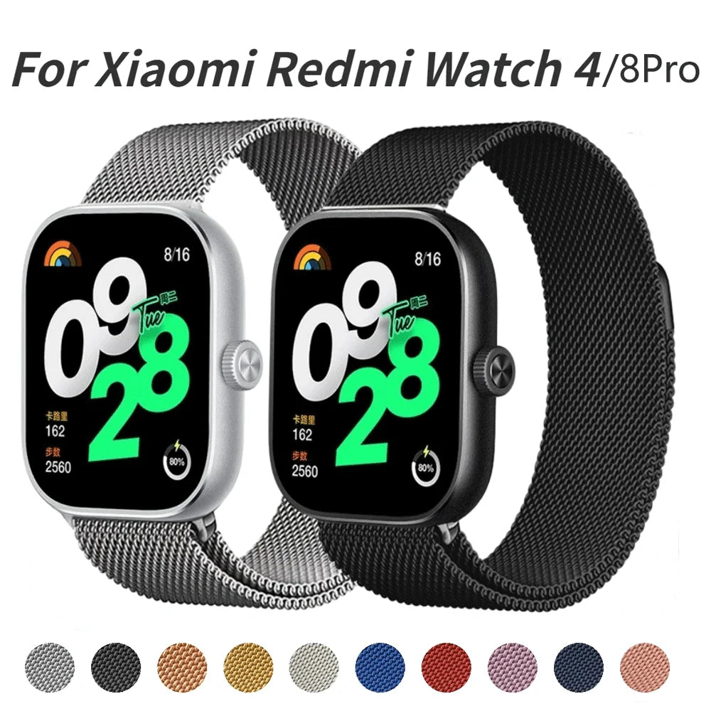 Correa de bucle magnético para Xiaomi Redmi Watch 5/4, pulsera de metal para Xiaomi Band 9 Pro/8pro Correa de repuesto Accesorio