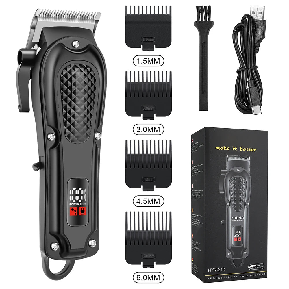 Recortadora de pelo eléctrica Barber para hombres, afeitadora de barba inalámbrica recargable, longitud de pelo, cortapelos eléctrica ajustable, herramienta de recorte