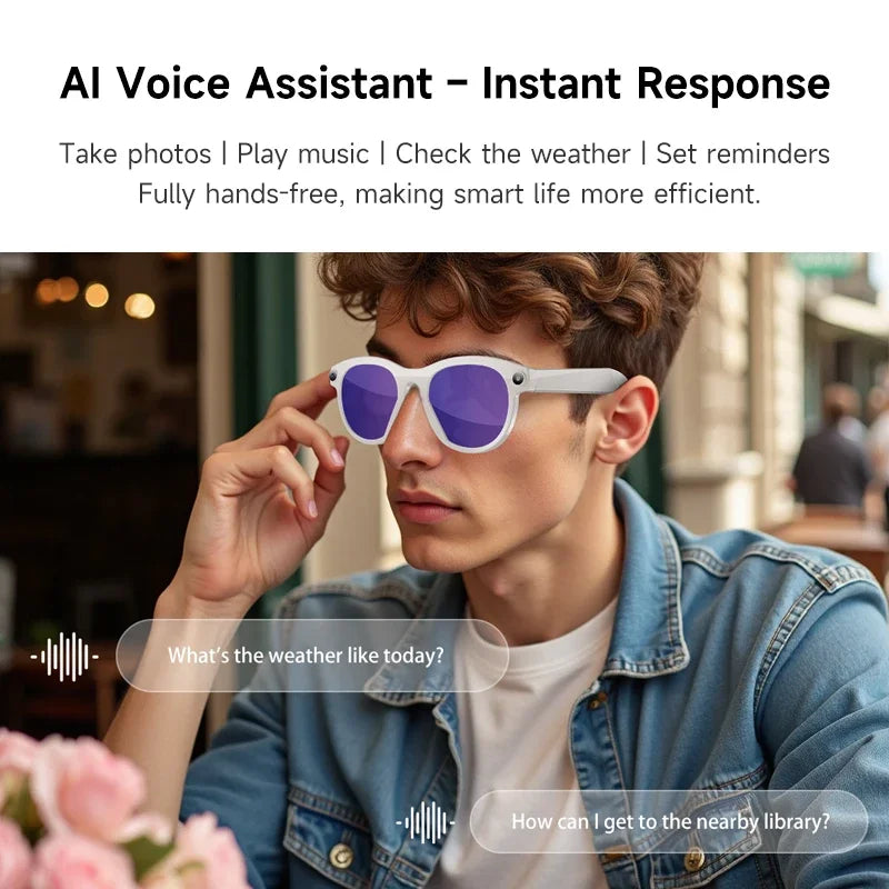 Lenovo 8K HD AI Gafas Inteligentes Cámara 1600WDual Traducción en tiempo real Llamada Bluetooth Sesión Audio Vídeo Música Reproducir Gafas de sol 2026
