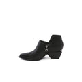 Block Heel Leather Ankle Boots-0