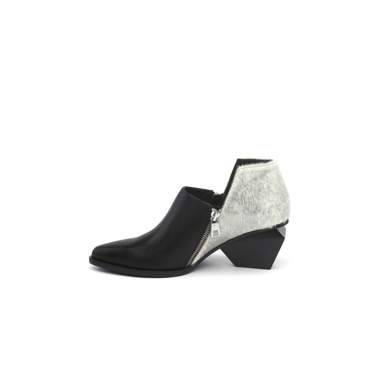 Block Heel Leather Ankle Boots-5